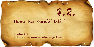 Hovorka Renátó névjegykártya